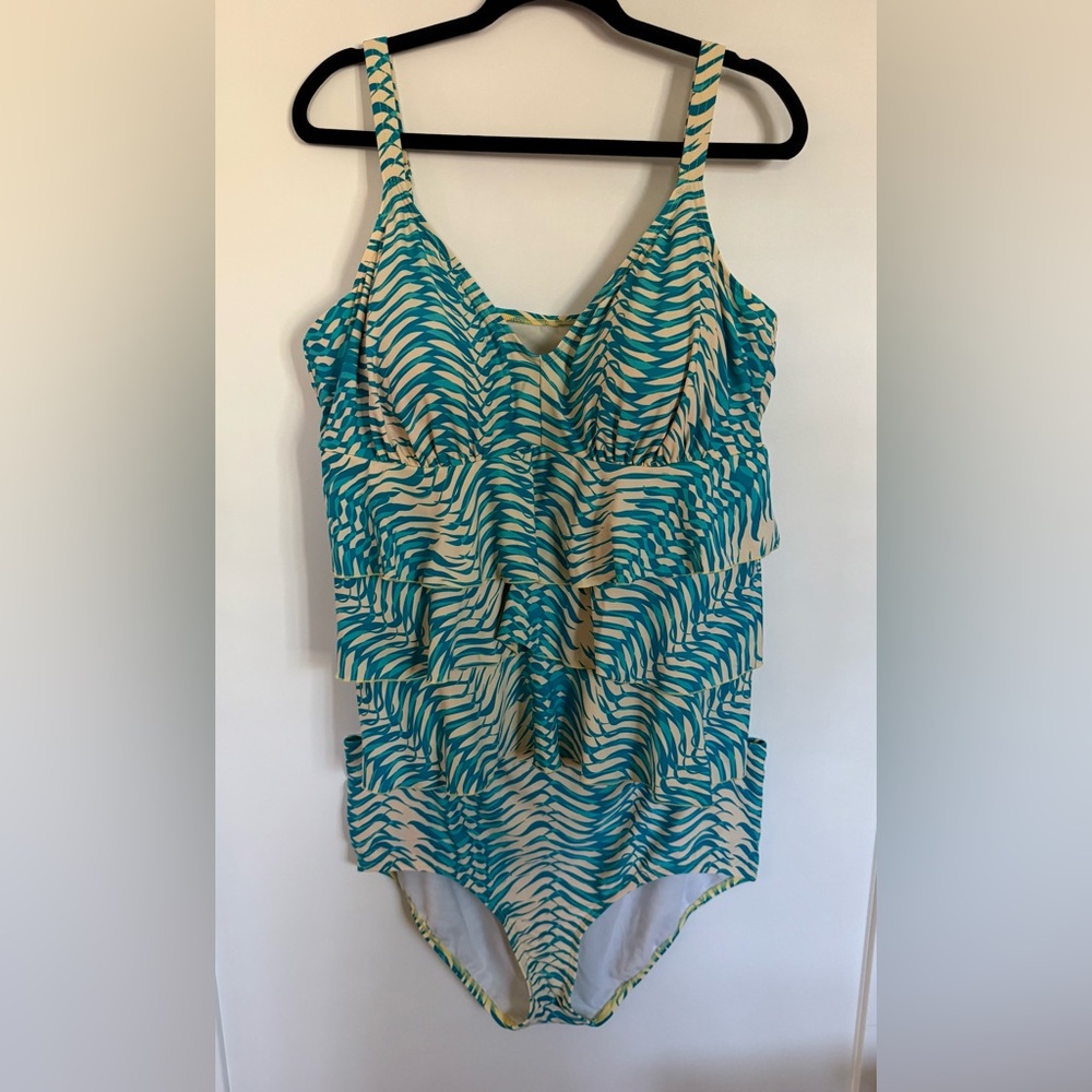 SW52 Always for Me Size 20W Tankini Bikini Layered Front Swimsuit